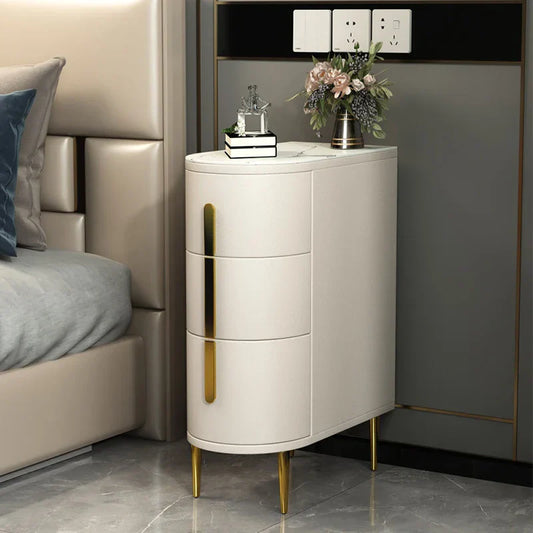 Nordic Solid Nightstands Wood Drawer Storage