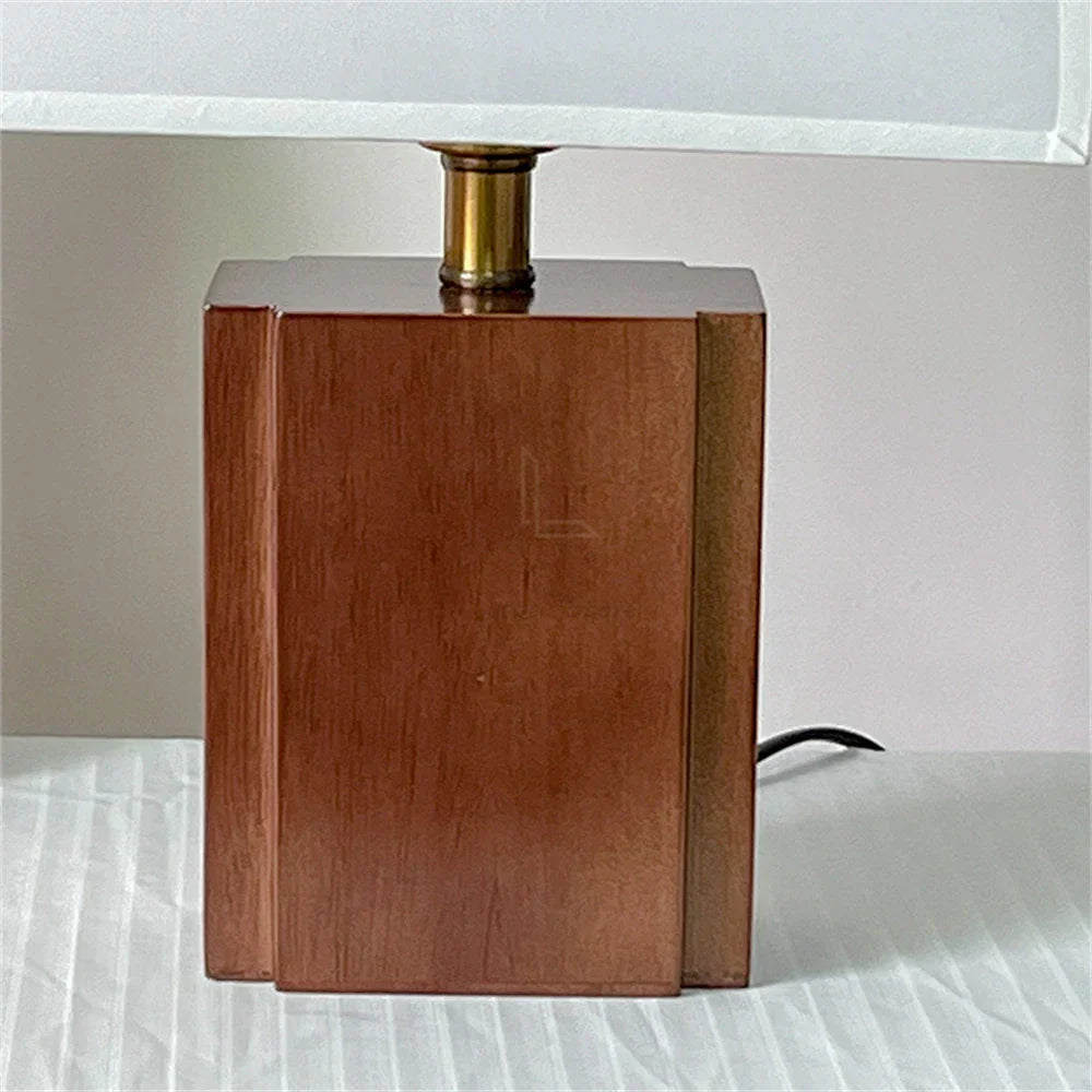 Solid Wood + Fabric Lampshade Table Lamp